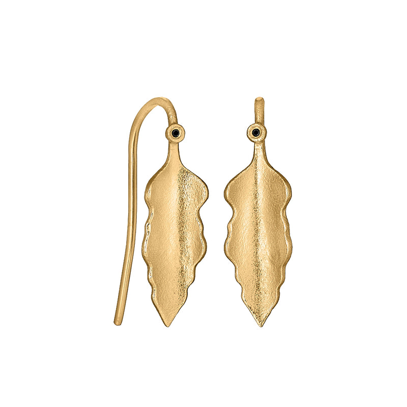 Leaves gold-plated silver earring