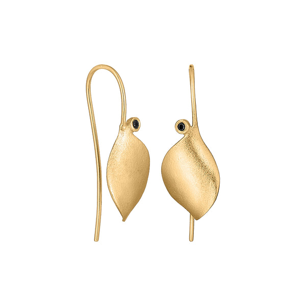 Leaves gold-plated silver earring