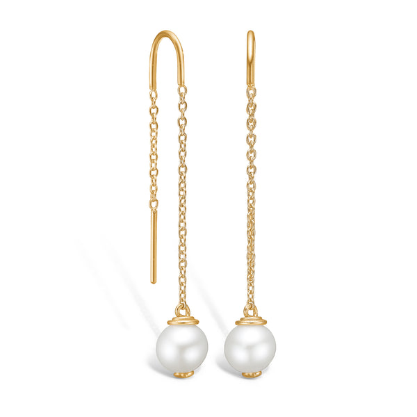 Gold-plated silver earrings and small freshwater pearls