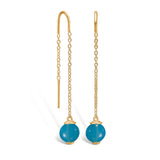 Gold-plated silver earring with turquoise agate