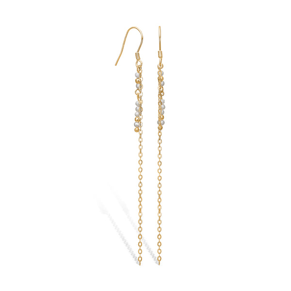 Gold-plated silver earrings with freshwater pearls