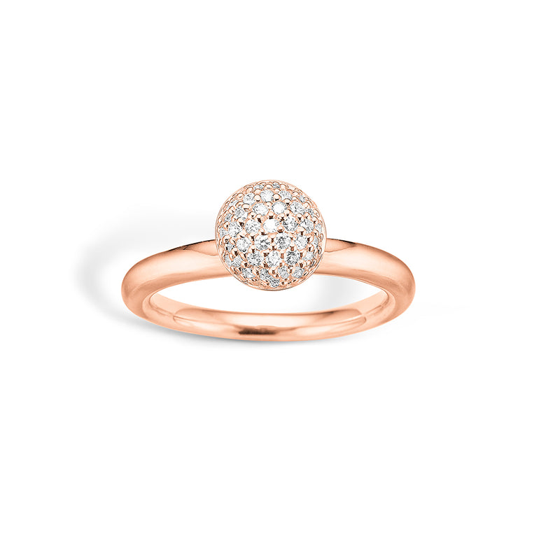 Collection in rose gold-plated silver with cubic zirconia top