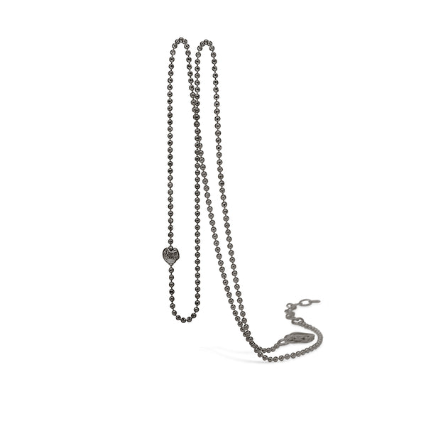Black rhodium-plated sterling silver necklace 55cm