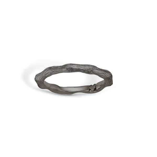 Simple Black rhodium-plated sterling silver ring