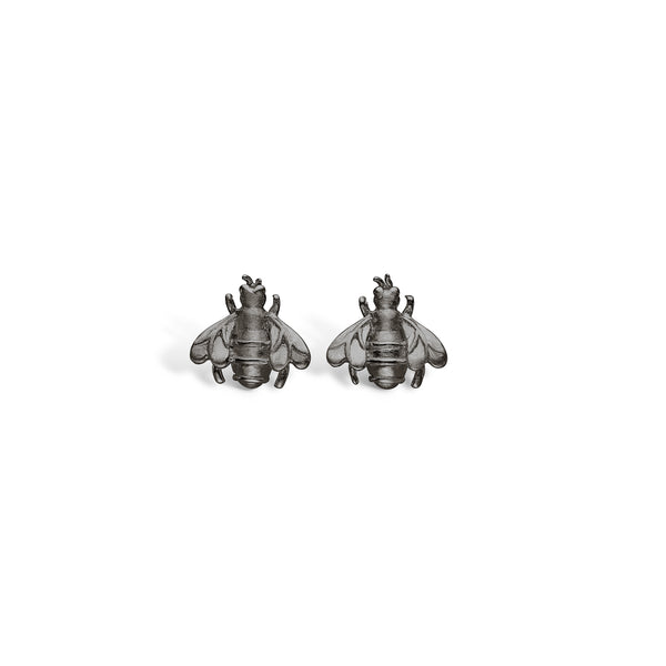 Black rhodium-plated sterling silver earrings