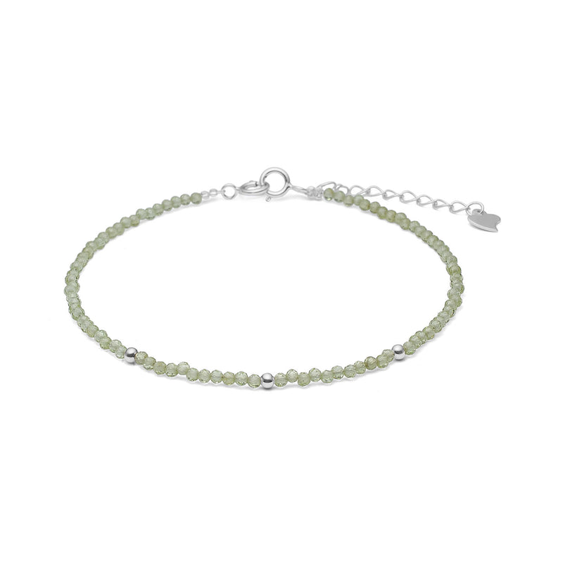 Sterling silver stone bracelet with peridots