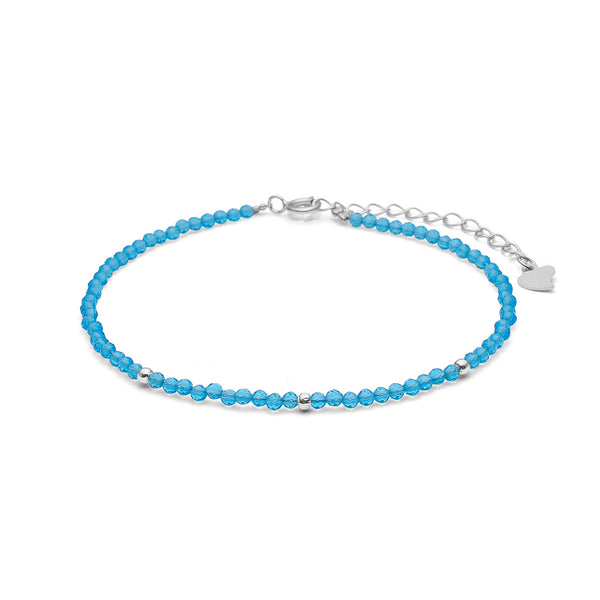 Sterling silver stone bracelet with blue topaz