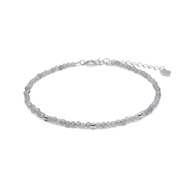 Sterling silver stone bracelet with labradorite