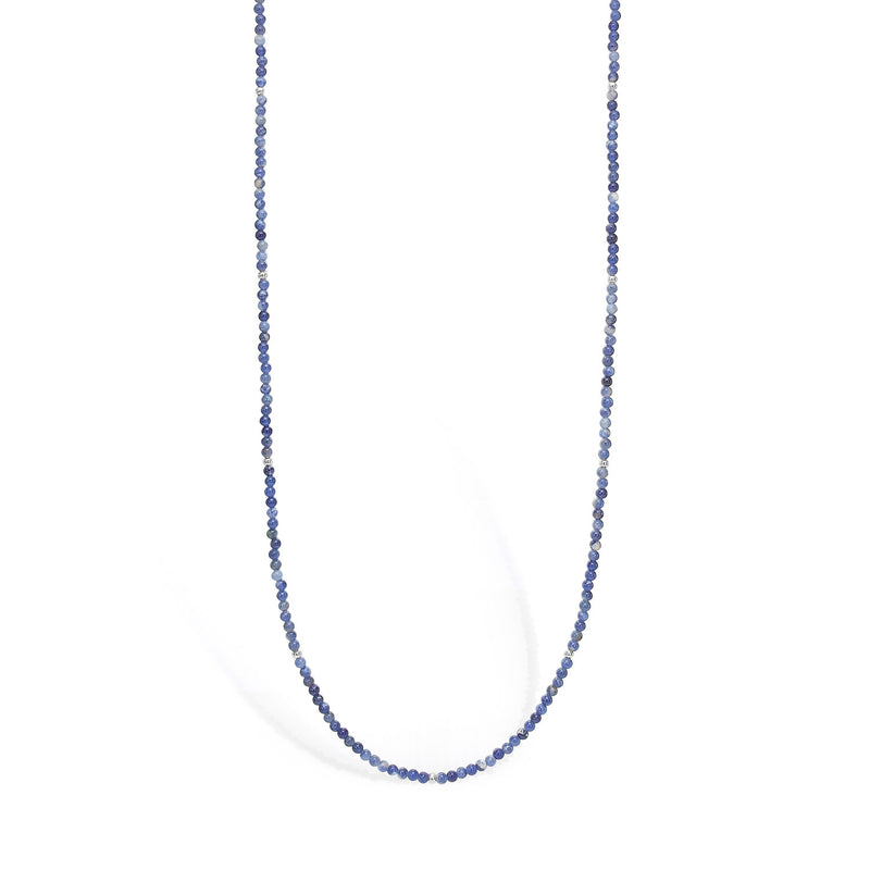 Sterling silver stone necklace with sodalite