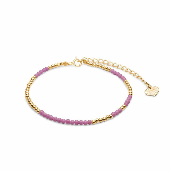 Gold-plated sterling silver stone bracelet with phosphosorite