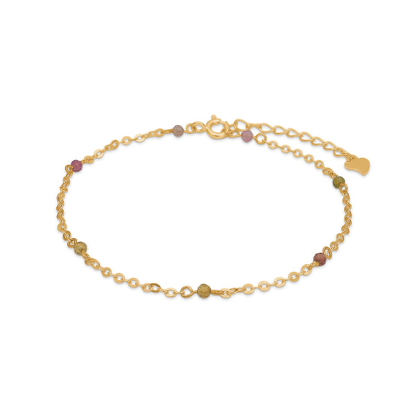 Gold-plated bracelet with a mix of tourmaline