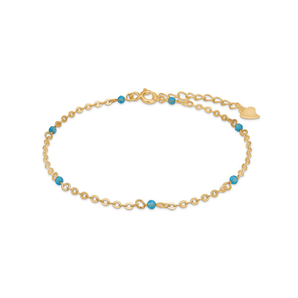 Gold-plated bracelet with light blue topaz
