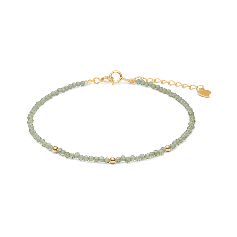 Gold-plated sterling silver stone bracelet with peridot