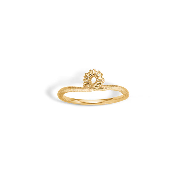 Gold-plated silver ring with twisted top