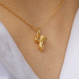Gold-plated sterling silver necklace with dear little bee