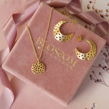 Gold-plated sterling silver "Autumn Beach" earring