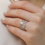 Sterling silver ring with genuine diamond
