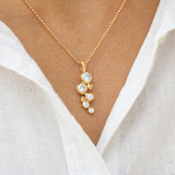 Gold-plated sterling silver necklace with clear stones